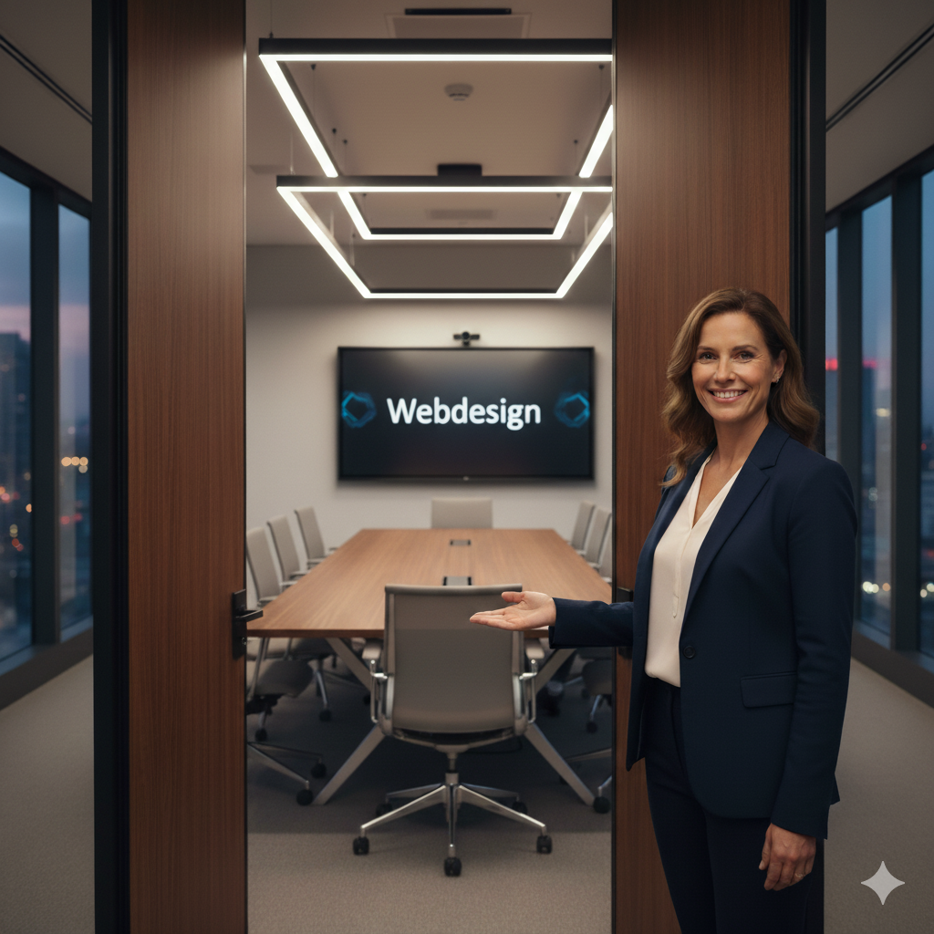 Eine Gruppe sympathischer Menschen mit dem Schild über uns